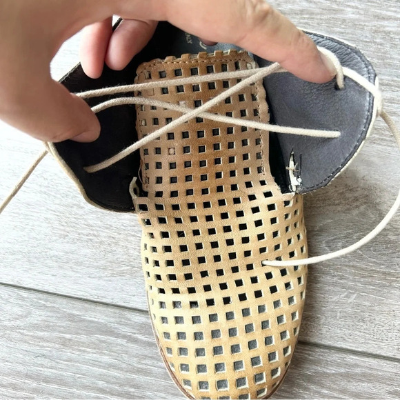 Vintage FarFalle  Beige Perforated Leather Lace Up Oxford Made in Italy - Picture 12 of 13